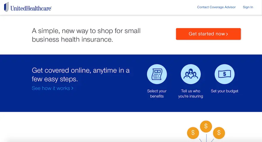 United Healthcare Online Shopping for Small Business